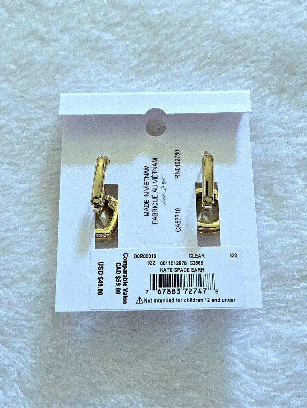 Kate Spade♠️ Clear Faceted Crystal💎 Cushion Earrings - Picture 16 of 16